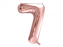 Folinis balionas "7", rožinis auksas (86cm)